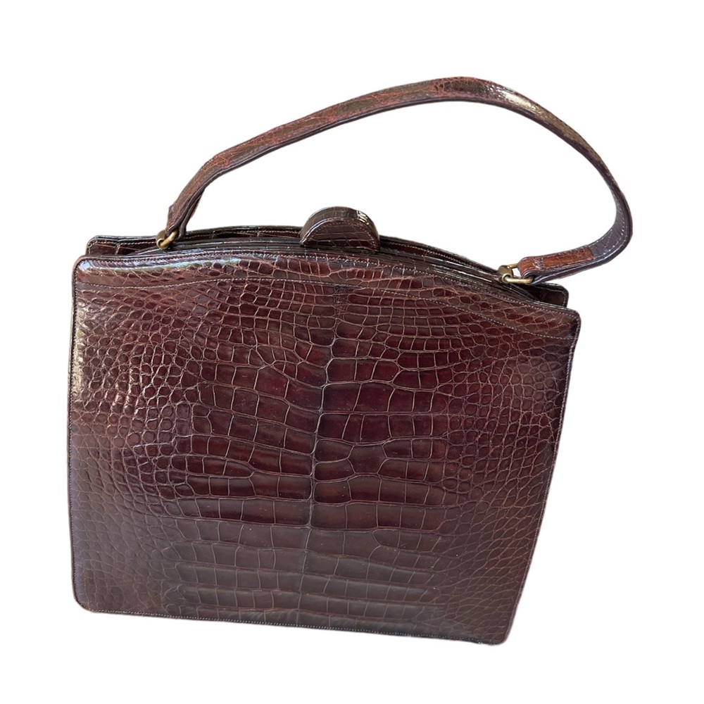 STUNNING RENDL 1950'S-60'S ALLIGATOR BELLY SKIN HANDBAG